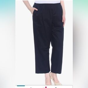 NWT Alfred Dunner All Around Elastic Waist Cotton Short Twill Pants size 18 navy